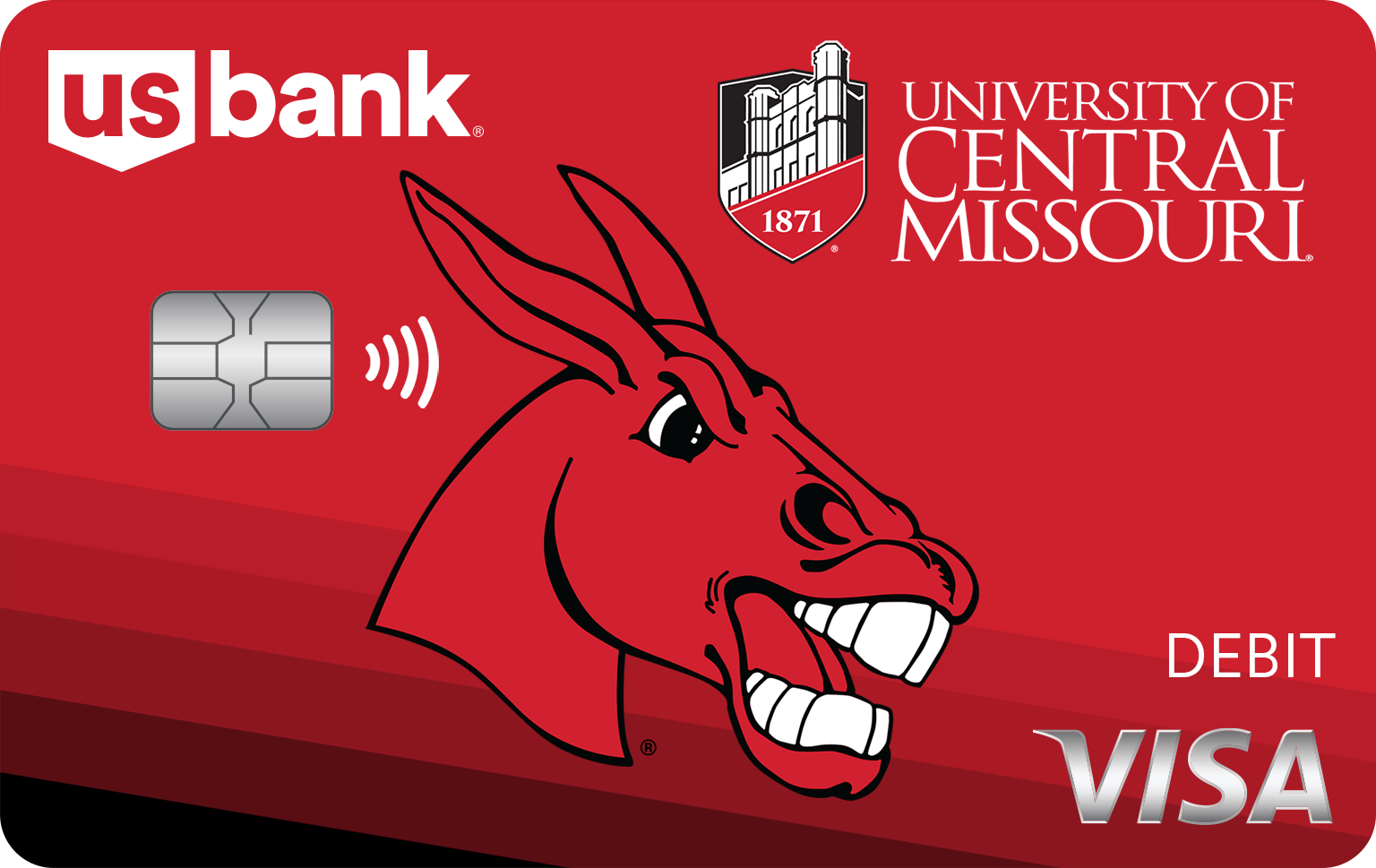 Card 8 University of Central Misosouri Visa debit card design.