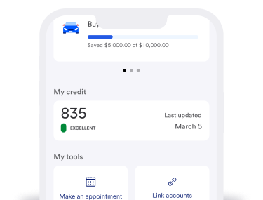 Money TrackerCredit score view in the U.S Bank mobile app