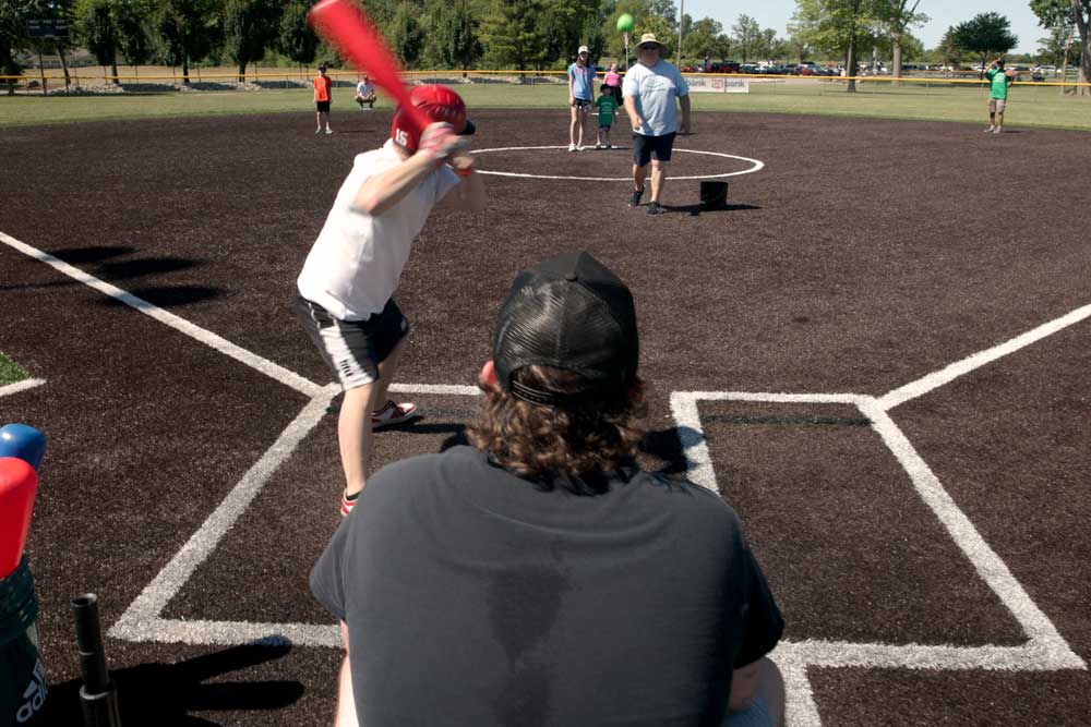 Children playing baseball