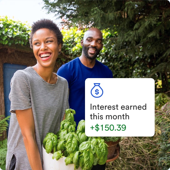 Couple enjoying free time while earning interest on their accounts