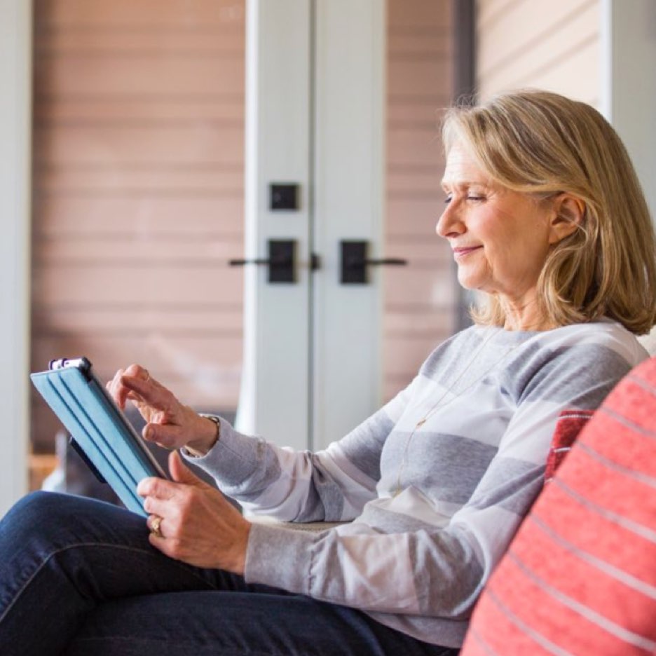 Woman using a tablet