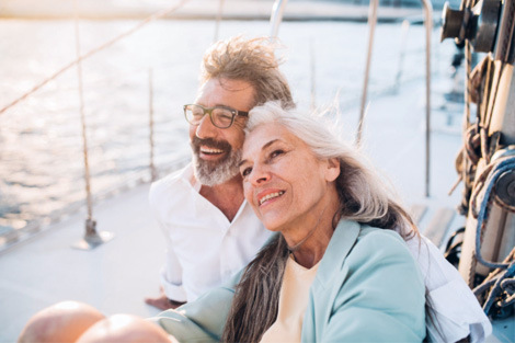 Man and woman travelling