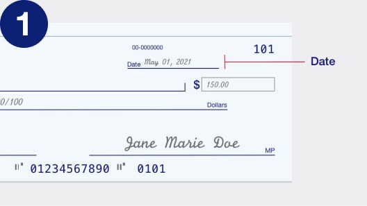 Step 1: How to date the check.