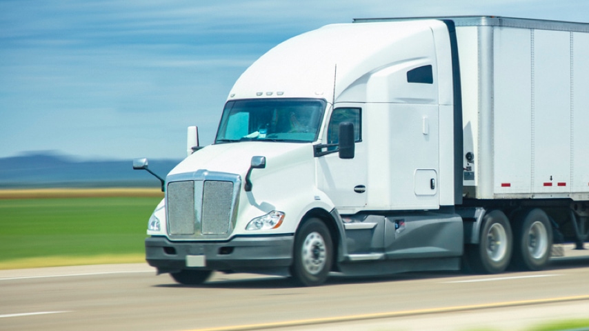 Freight truck on road