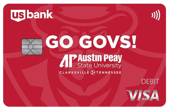 U.S. Bank Austin Peay State University Govs Visa Debit Card.