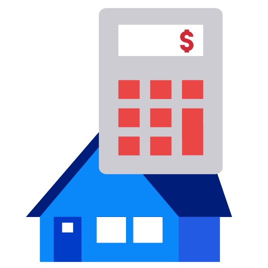 home with calculator illustration