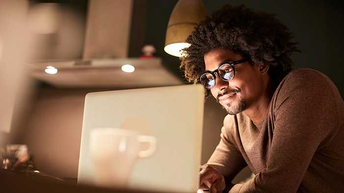 Image of student looking at computer screen