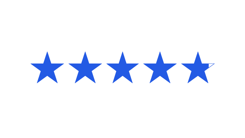 5 estrellas azules. La Aplicación Móvil de U.S. Bank tiene una calificación de casi 5 estrellas en las dos principales tiendas de aplicaciones.