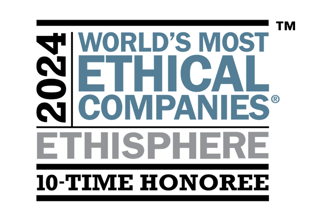 Logotipo de Ethisphere de las Compañías Más Éticas del Mundo en 2024.