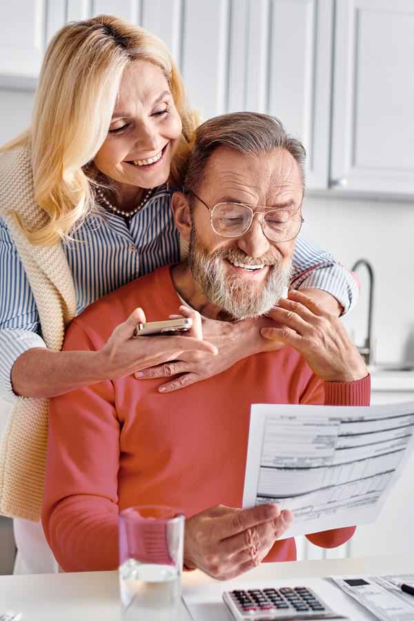 Couple looking over finances