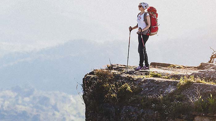 Hiker on a mountain top